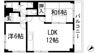 上甲東園マンション【1階】の間取り