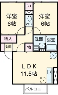 ウィルモア松本【2階】の間取り