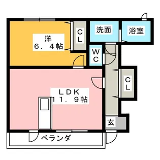 ボヌール【1階】の間取り