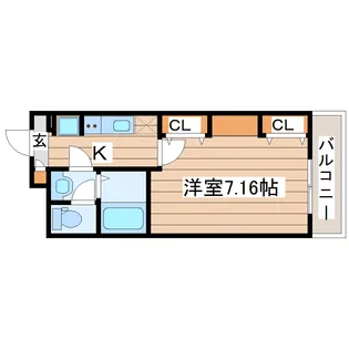 フェリアス長町【1階】の間取り
