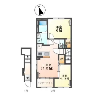 (仮)スターテラスII三峯【2階】の間取り