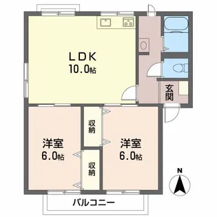 フレグランス高橋B【2階】の間取り