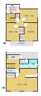 栃木県下野市駅東6【一戸建】の間取り
