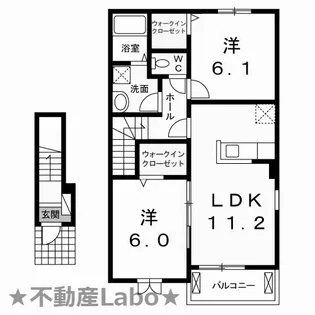 徳島県板野郡松茂町中喜来字群恵【アパート】の間取り