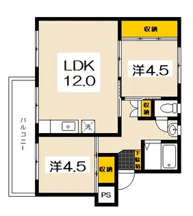 ヴィラナリー廿日市 82号棟【4階】の間取り