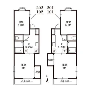 リ・エスト北千住【1階】の間取り