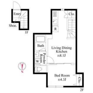 ウッドクレスト荒川レジデンス【2階】の間取り