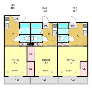 シュガーハウスMOTO住吉【2階】の間取り