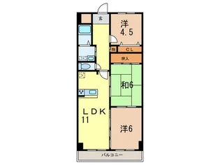 ル ファール夙川【1階】の間取り