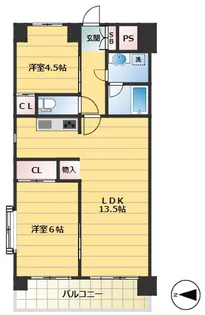 フローラル東葛西III【4階】の間取り