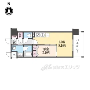 リシュドール梅小路【4階】の間取り