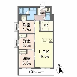 ディアマント番町【3階】の間取り