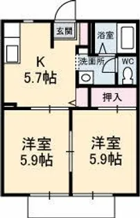 ディアスタウン E棟【2階】の間取り