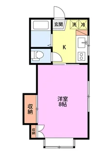 ドミトリーつつじが丘 B【1階】の間取り