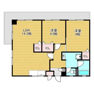 パインハイツ【4階】の間取り