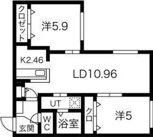 エオルゼ澄川【1階】の間取り