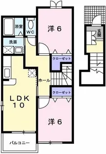 ブルーメ野里B【2階】の間取り