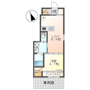 エスポワールI-緑ヶ丘2丁目-【1階】の間取り