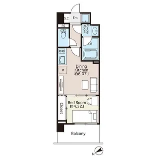 ブリリアントブルー大森山王【3階】の間取り