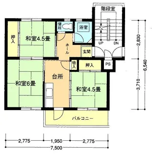 下九沢第3 16号棟【4階】の間取り