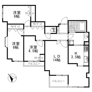 横浜・南太田ガーデンハウス【3階】の間取り