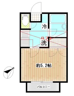 メゾンウィスタリア岩切【2階】の間取り