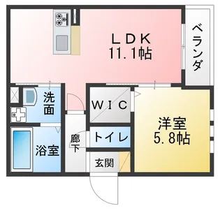 仮)ユアメゾン花の木【2階】の間取り