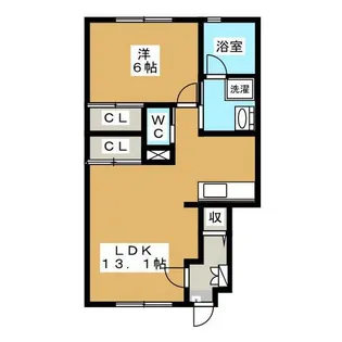 KOKOROM NAKATSUKUDA B【1階】の間取り