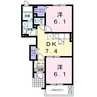 アルト・プエンテC【1階】の間取り