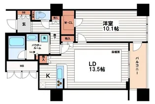 アルグラッドザ・タワー心斎橋【26階】の間取り