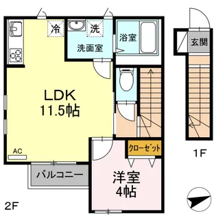 ブルーノート宮城野【2階】の間取り