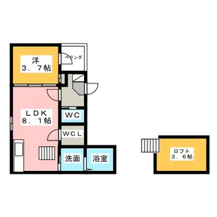 プライムパークス名駅西【2階】の間取り