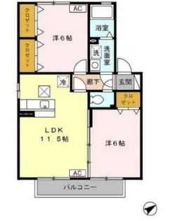 セジュールくりII【2階】の間取り