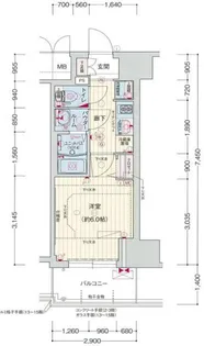 プレサンス神戸元町ベルシオン【7階】の間取り