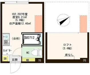 ハーモニーテラス志茂X【2階】の間取り