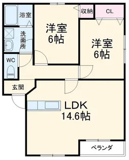 マスキャン尾花 B棟【2階】の間取り