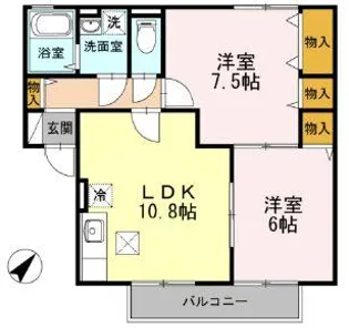 セジュールセラ B棟【1階】の間取り