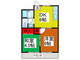 サンリバーハイツ【2階】の間取り