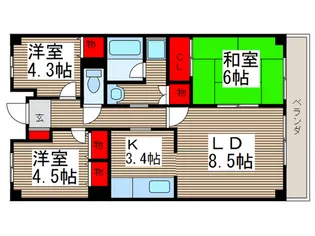 グロリオール里見弐番館【2階】の間取り