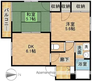 T.TOWNパルティールC【2階】の間取り