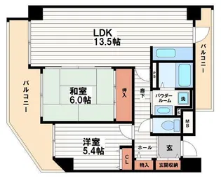 リバーサイド本町橋【6階】の間取り