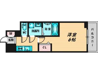 エスリード ザ・グレア大阪【8階】の間取り