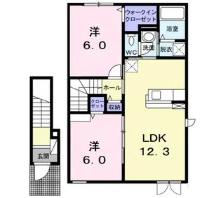 ザウバー・K3【2階】の間取り