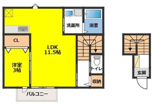 プランドール中央通A棟【2階】の間取り
