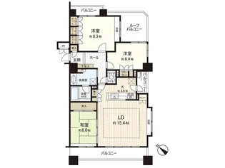 パークホームズ北大前【8階】の間取り