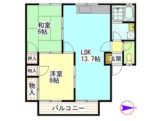 広島県広島市安佐南区上安2【アパート】の間取り