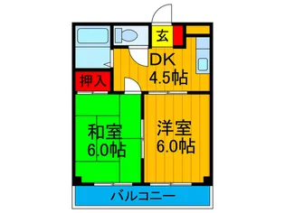 三熊ハイツ渚7号【2階】の間取り
