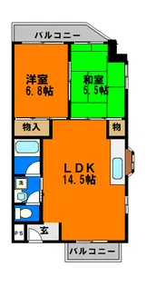 レミープライデK2【3階】の間取り