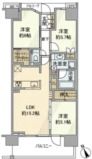 プラウドシティ方南町【5階】の間取り