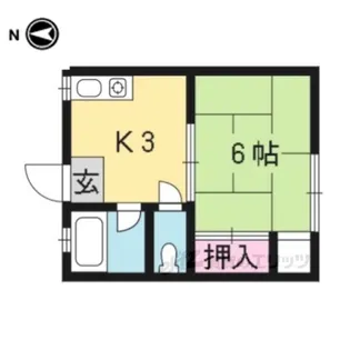 箱ノ井ハイツ【1階】の間取り